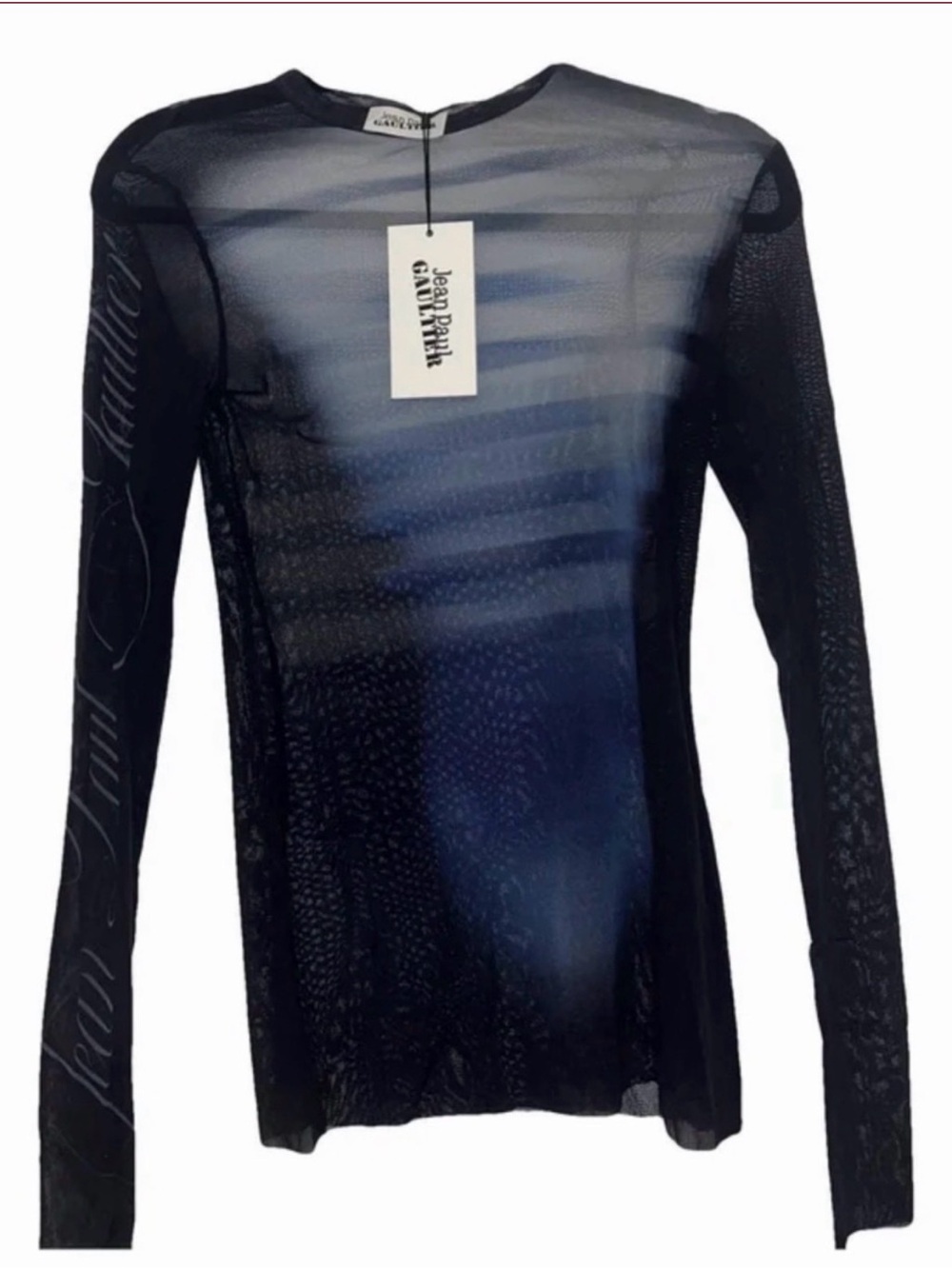 Jean Paul Gaultier Black Sheer Mesh Long Sleeve Tee